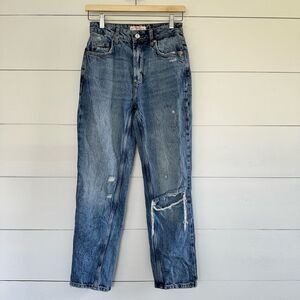 Free People Women’s 25 Dakota Distressed Straight Leg Jeans